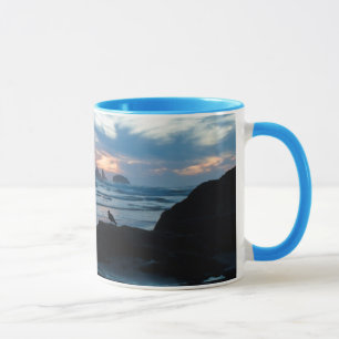 USA, Oregon, Bandon Beach. Möwe auf Felsen Tasse