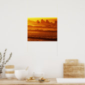 USA, Oregon, Bandon. Sonnenuntergang über Wellen u Poster (Küche)