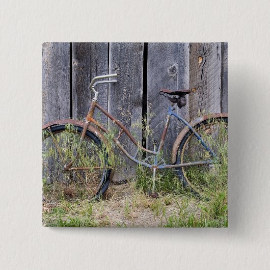 USA, Oregon, Bend. Ein verdünntes altes Fahrrad Button (Vorderseite)
