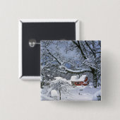 USA, Oregon, Clackamas County. Frischer Schnee Button (Vorne & Hinten)