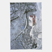 USA, Oregon, Clackamas County. Frischer Schnee Geschirrtuch (Vertikal)