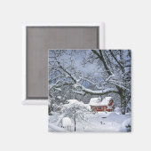 USA, Oregon, Clackamas Landkreis. Frischer Schnee Magnet (Vorderseite/Rückseite)