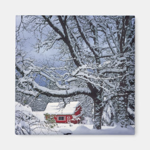 USA, Oregon, Clackamas Landkreis. Neue Schneedecke Magnet
