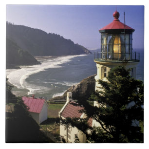USA, Oregon, Florence. Heceta-Head-Leuchtturm Fliese