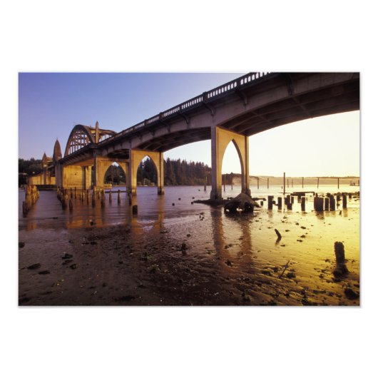 USA, Oregon, Florenz. Siuslaw-Brücke und Fotodruck (Vorne)
