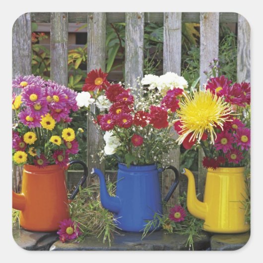 USA, Oregon, Portland. Antike Emailware Quadratischer Aufkleber (Vorderseite)