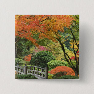 USA, Oregon, Portland. Holzbrücke und Ahorn Button