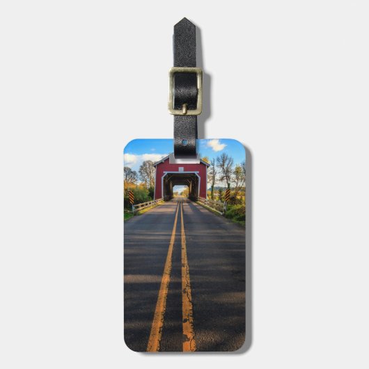 USA, Oregon, Scio, Shimanek Bridge 2 Gepäckanhänger (Vorderseite vertikal)