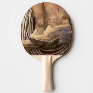 USA, Oregon, Seneca, Ponderosa Ranch. Nahaufnahme Tischtennis Schläger
