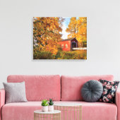 USA, Oregon Shimanek bedeckte Brücke am Morgen Leinwanddruck (Insitu (Wohnzimmer))