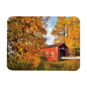 USA, Oregon. Shimanek Covered Bridge am Morgen Magnet