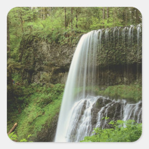 USA, Oregon, Silver Falls State Park. Untere Quadratischer Aufkleber