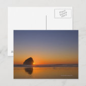 USA, Oregon, Strand mit Stein Postkarte (Vorne/Hinten)