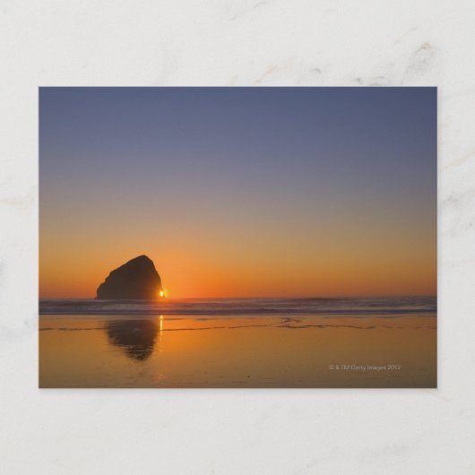 USA, Oregon, Strand mit Stein Postkarte (Vorderseite)