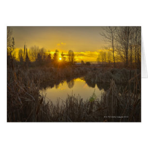 USA, Oregon, Sunset over Marsh