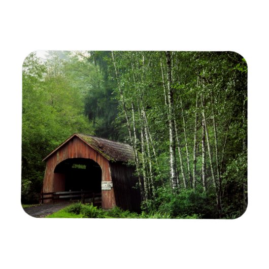 USA, Oregon Überdachte Brücke über die Nordgabel Magnet (Horizontal)