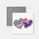USA - Österreich-Liebe Magnet (Vorderseite/Rückseite)