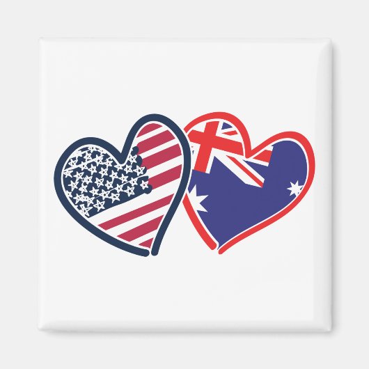 USA - Österreich-Liebe Magnet (Vorne)