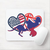 USA - Österreich-Liebe-mit-Tieren Mousepad (Mit Mouse)