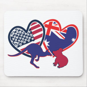 USA - Österreich-Liebe-mit-Tieren Mousepad