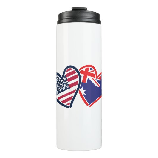 USA - Österreich-Liebe Thermosbecher (Vorderseite)