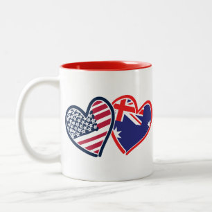 USA - Österreich-Liebe Zweifarbige Tasse