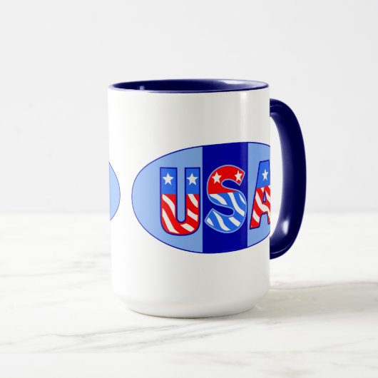 USA Oval Coffee Tasse (VorderseiteRechts)