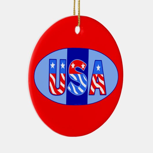 USA Oval Keramik Ornament (Rechts)