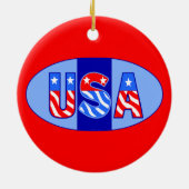 USA Oval Keramik Ornament (Hinten)
