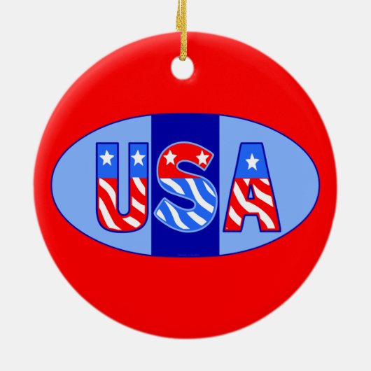 USA Oval Keramik Ornament (Hinten)