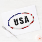 USA OVALER AUFKLEBER (Umschlag)