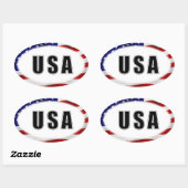 USA OVALER AUFKLEBER (Blatt)