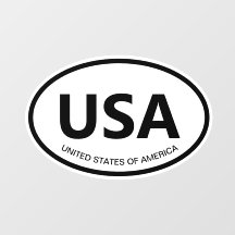 USA - ovaler Ländercode oder Staat-Abkürzungswagen