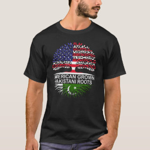 USA & Pakistan-Flaggen Amerikanisch angebaute paki T-Shirt
