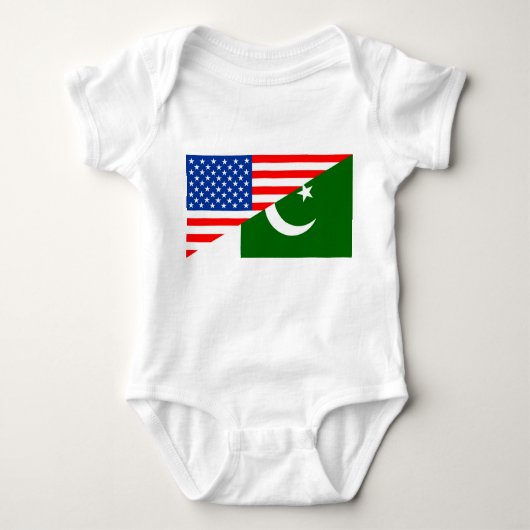 usa Pakistan Land Halbfahne America Symbol Baby Strampler (Vorderseite)