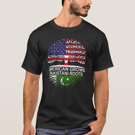 USA & Pakistane Fahnen American Ground Pakistani R T-Shirt (Vorderseite)