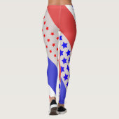 USA PALE TONE RED WHITE und BLAUE mit Ihrem Namen Leggings (Rückseite)