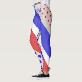 USA PALE TONE RED WHITE und BLAUE mit Ihrem Namen Leggings (Links)