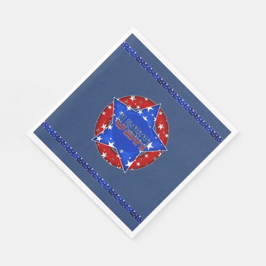 USA Paper Napkins Red, White, Blue Serviette (Ecke)