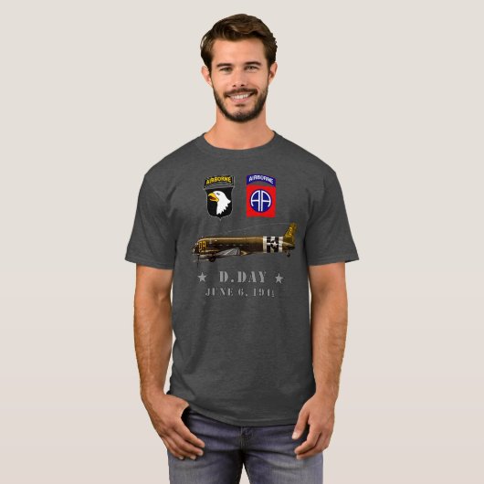 USA Paratroopers DDay WWII Normandy 82nd 101nd Air T-Shirt (Vorne ganz)