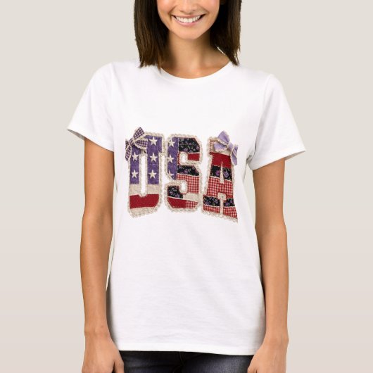 USA Patchwork-Hemd PNG, Retro 4. Juli T-Shirt (Vorderseite)