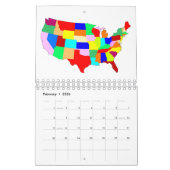 USA Patchwork-Karte Kalender (Feb 2026)