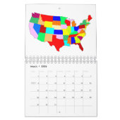 USA Patchwork-Karte Kalender (Mär 2026)