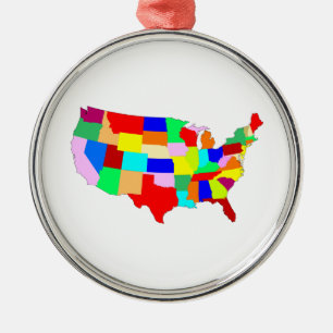 USA Patchwork-Karte Ornament Aus Metall