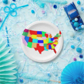 USA Patchwork-Karte Pappteller (Party)