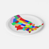 USA Patchwork-Karte Pappteller (Schrägansicht)