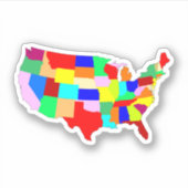 USA Patchwork Map Aufkleber (Vorderseite)