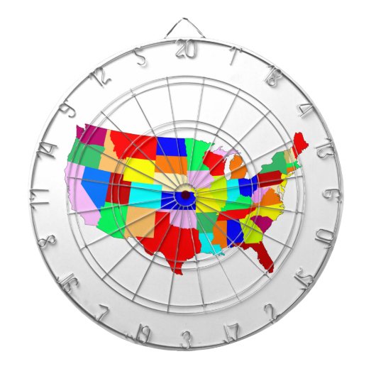 USA Patchwork Map Dartscheibe (vorne)