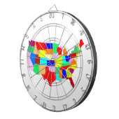USA Patchwork Map Dartscheibe (Vorderseite rechts)