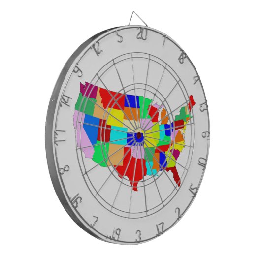 USA Patchwork Map Dartscheibe (Vorderseite Links)
